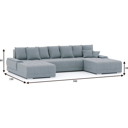 Диван модульный Nordviks П П-образный Plush Style-7
