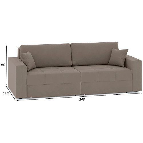 Диван прямой Брест Plush Light Brown