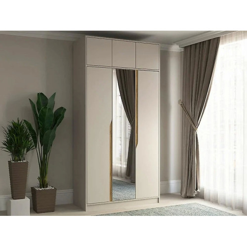 Шкаф Монс-3 М с антресолью и зеркалом Style-1