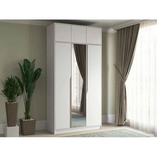 Шкаф Монс-3 М с антресолью и зеркалом Style-1