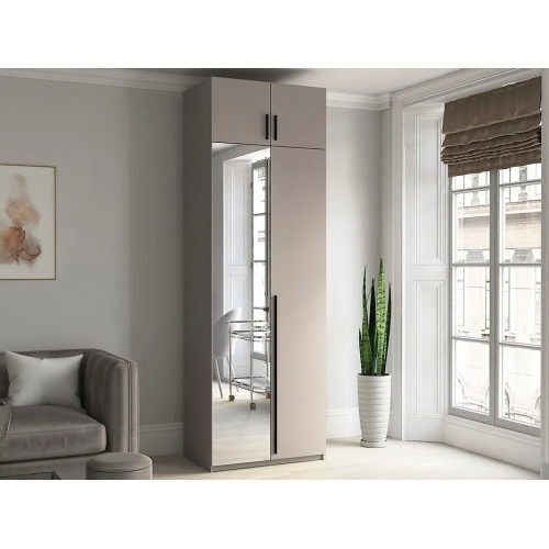 Шкаф Лорена-2 МР с зеркалом и антресолью Style-11