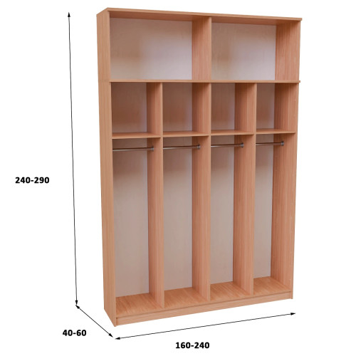 Шкаф Лорена-4.2 М с антресолью и зеркалами Style 3