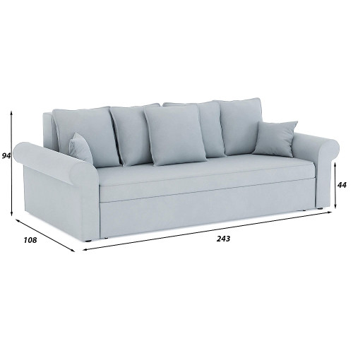 Диван прямой Гамбург Зара Light Grey