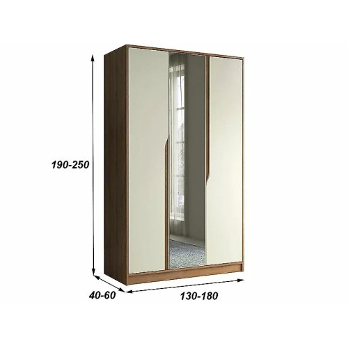 Шкаф Монс-3 МДФ с зеркалом Style-2