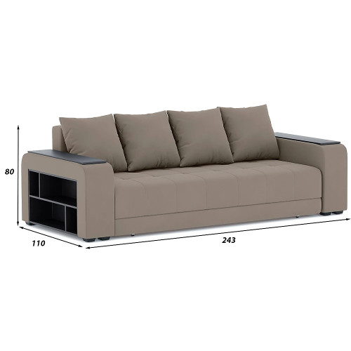 Диван прямой Дубай Light Plush Light Brown