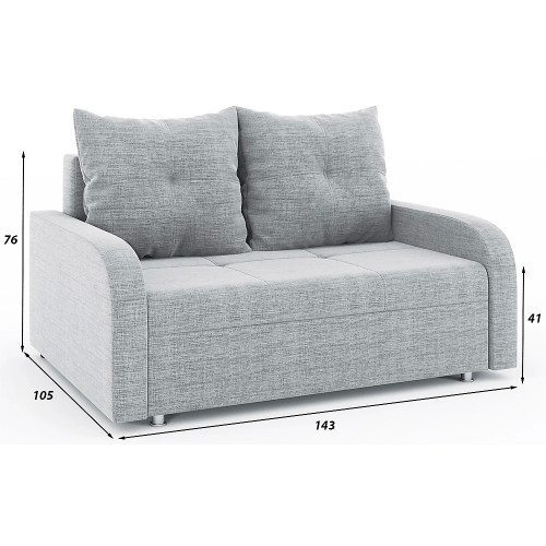 Диван прямой Мини Люкс Дрим Light Grey