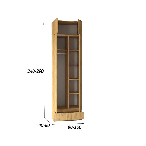 Шкаф Норд-2.9 МДФ с антресолью Style-1