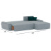 Диван угловой Nordviks (Модерн) Plush Light Grey - Изумруд