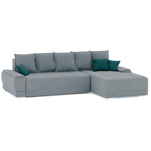Диван угловой Nordviks (Модерн) Plush Light Grey - Изумруд