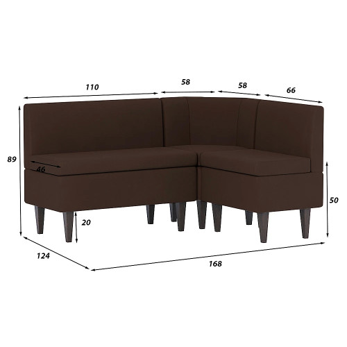 Кухонный уголок Лео Plush Brown