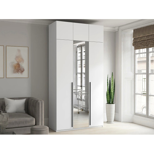 Шкаф Лорена-3 М с зеркалом и антресолью Style-6