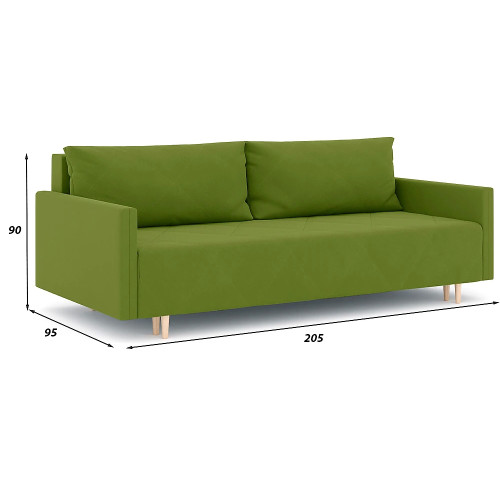 Диван прямой Милли Зара Green