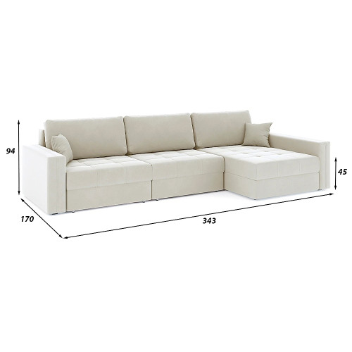Диван угловой Брест-3 Plush Beige