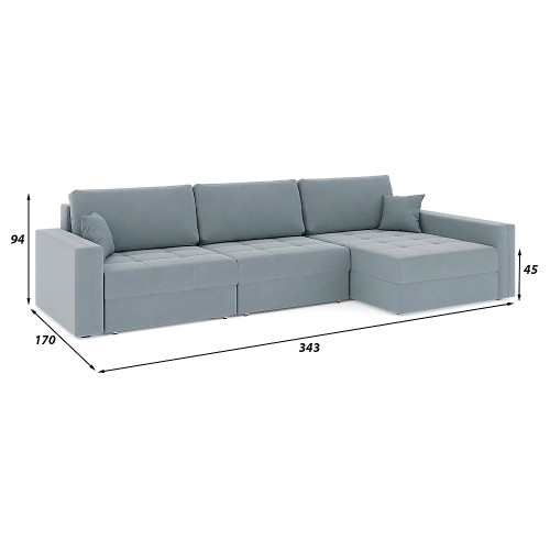 Диван угловой Брест-3 Plush Light Grey