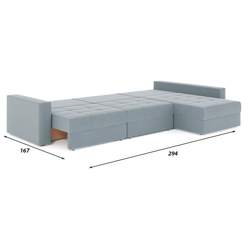 Диван угловой Брест-3 Plush Light Grey