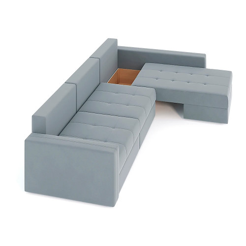 Диван угловой Брест-3 Plush Light Grey