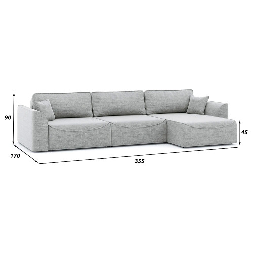 Диван угловой Рафаэль-3 Дрим Light Grey