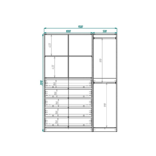Гардеробная Пакс IKEA 5 ящиков 201