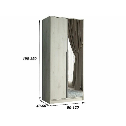 Шкаф Монс-2 М с зеркалом Style-1
