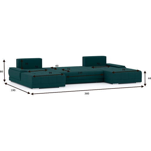 Диван модульный Nordviks П П-образный Plush Style-3