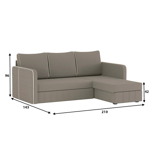 Диван угловой Слим Plush Light Brown