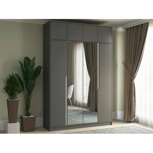 Шкаф Монс-4 М с антресолью и зеркалами Style-2
