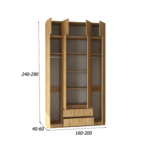 Шкаф Норд-4.4 с антресолью Style-2