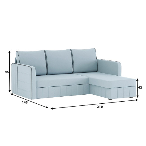 Диван угловой Слим Plush Light Grey