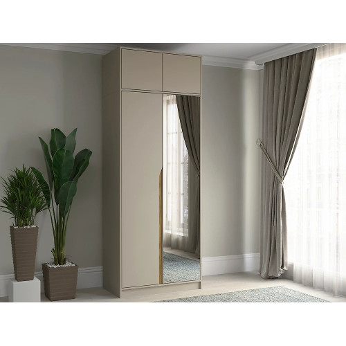 Шкаф Монс-2 М с антресолью и зеркалом Style-1