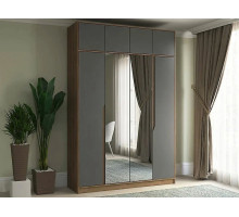 Шкаф Монс-4 МДФ с антресолью и зеркалами Style-3