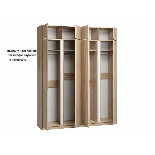 Шкаф Монс-4 МДФ с антресолью и зеркалами Style-3