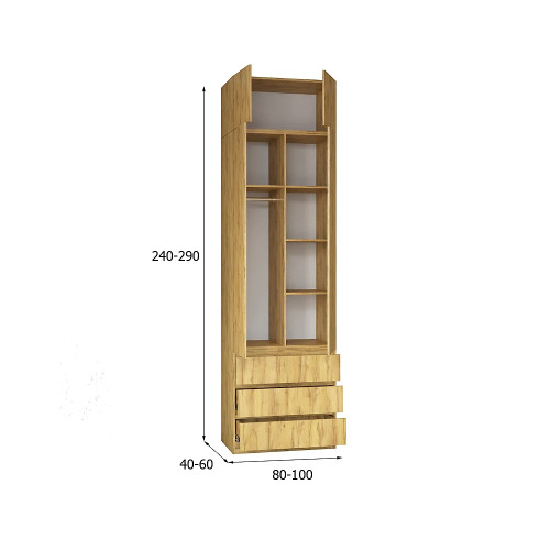 Шкаф Норд-2.3 с антресолью Style-1