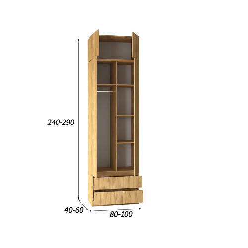 Шкаф Норд-2.6 с антресолью Style-2