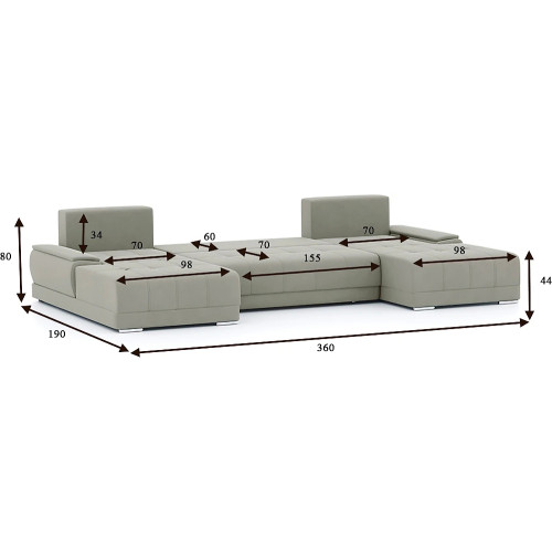 Диван модульный Nordviks П П-образный Plush Style-5