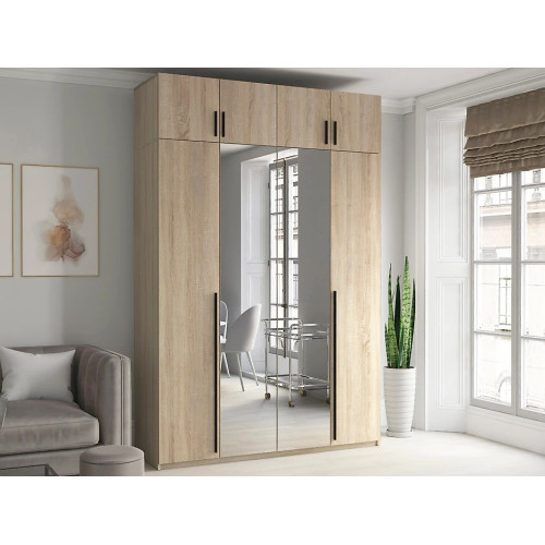 Шкаф Лорена-4.2 МР с антресолью и зеркалами Style 6