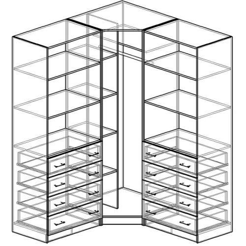 Шкаф угловой Меркурий Люкс-13 Фреза