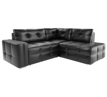 Диван угловой Леос Eco-leather Black еврокнижка