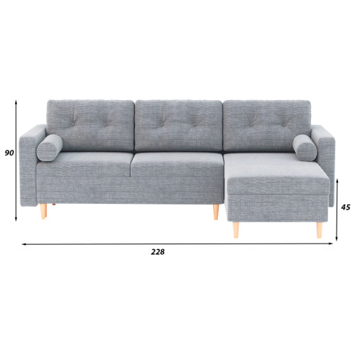 Диван угловой Белфаст Сountry Light Grey