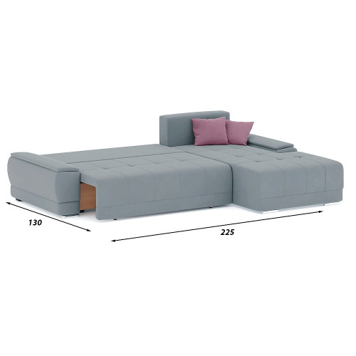 Диван угловой Nordviks (Модерн) Plush Light Grey - Пасти