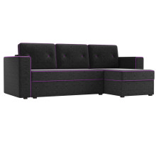 Диван угловой Принстон micro-velvet Black еврокнижка
