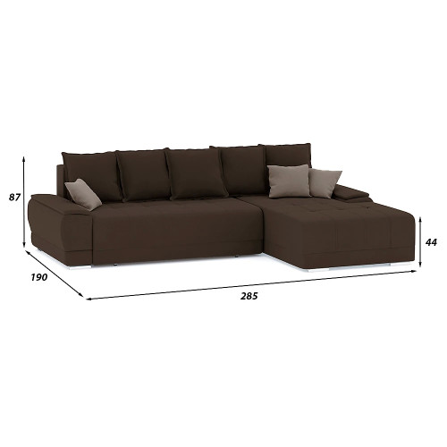Диван угловой Nordviks (Модерн) Plush Brown - Light Brown