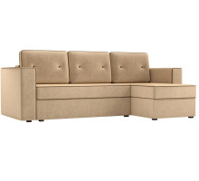 Диван угловой Принстон micro-velvet Beige еврокнижка