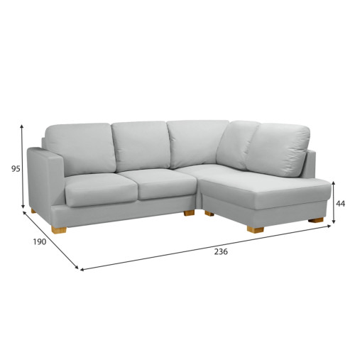 Диван угловой Плимут Мини Light Grey