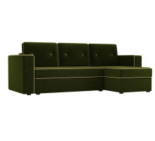 Диван угловой Принстон micro-velvet Green еврокнижка